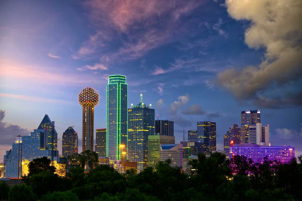 Dallas night skyline
