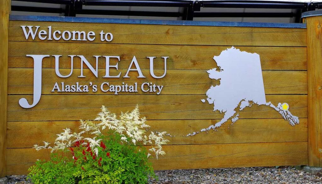 Town sign for Juneau Alasca